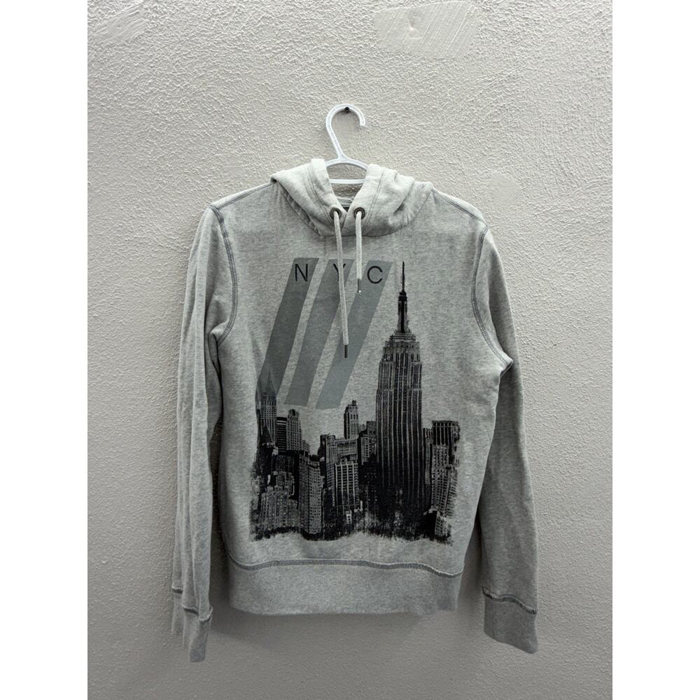 Brooklyn Calling NYC Womens Sweatshirt Size Small Gray Graphic Hooded Pullover
